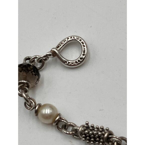 Michael Dawkins 925 Sterling 14K Rondel Bead fresh Water Pearl Toggle
Bracelet - Picture 9 of 9